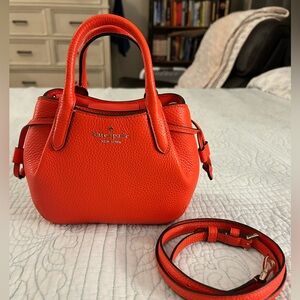 Kate Spade KI859 Dumpling Mini Leather Satchel Crossbody In Tomato Red 🍅 Nice